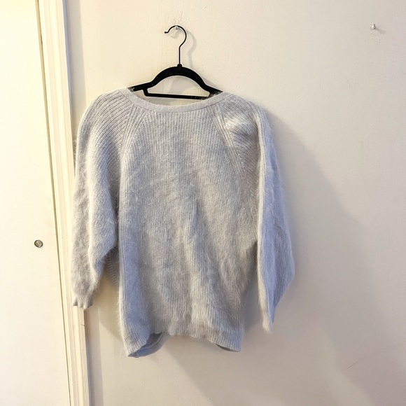 Ba&Sh angora sweater, deep v back, light blue, size 0 - Picture 3 of 10
